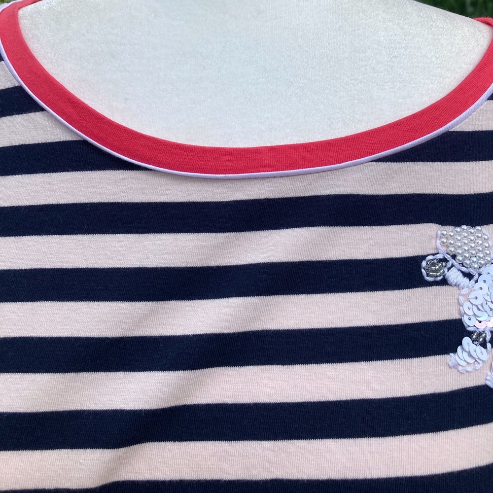 Talbots blue and white striped tee - Picture 2 of 6